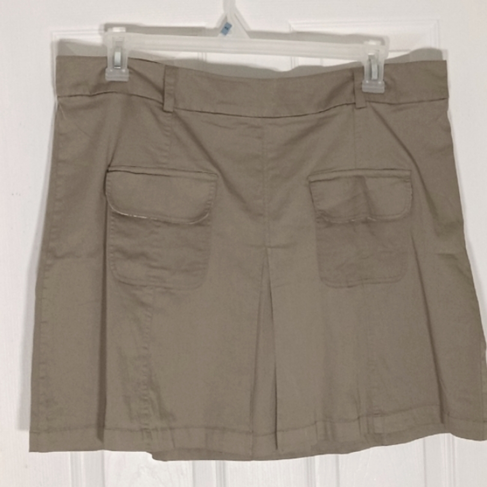 cargo cotton A-line skirt Porridge by Anthropologie 1X Stretch Cotton